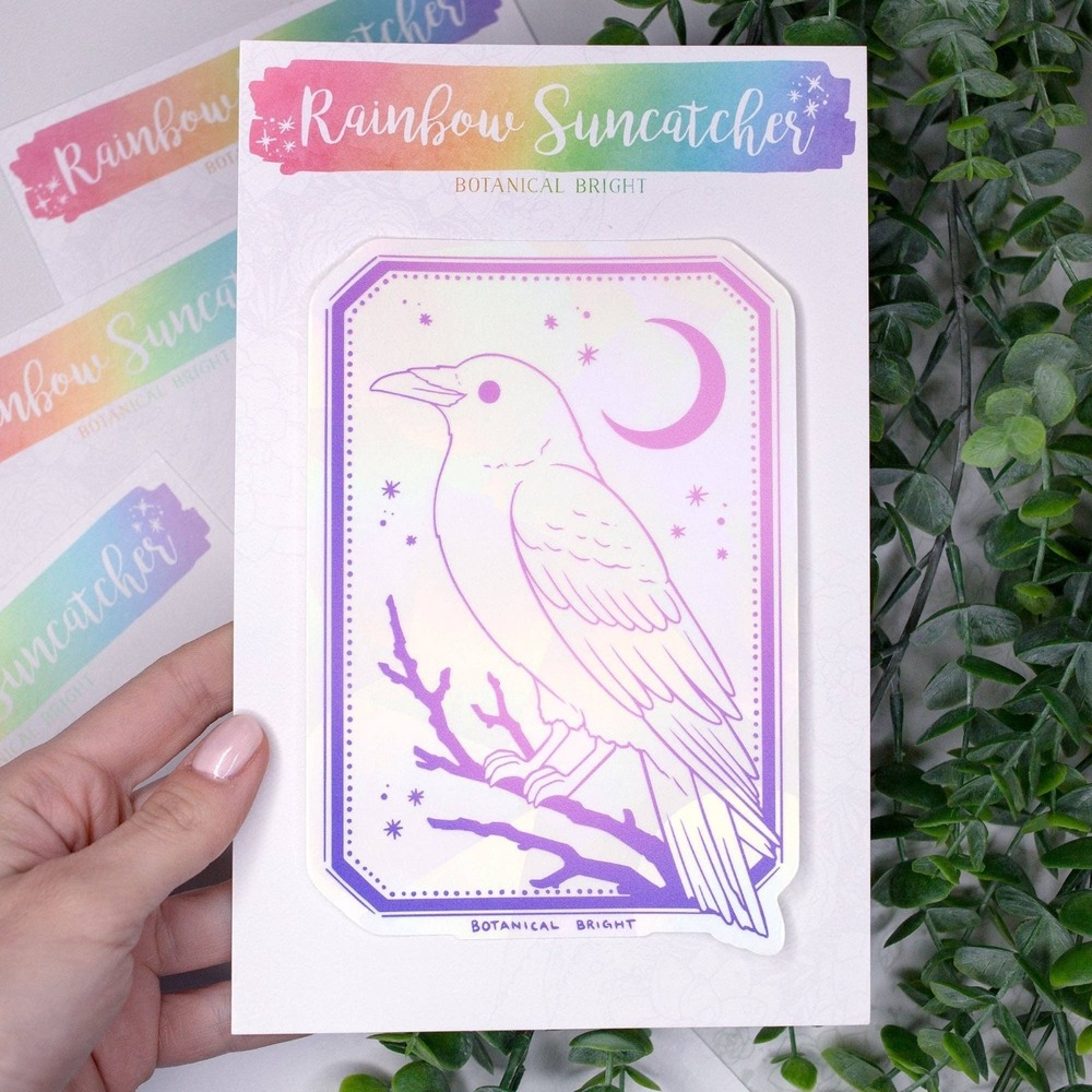 Raven Bird Sun Catcher Rainbow Maker Window Sticker - Indoor Window‎ Decal